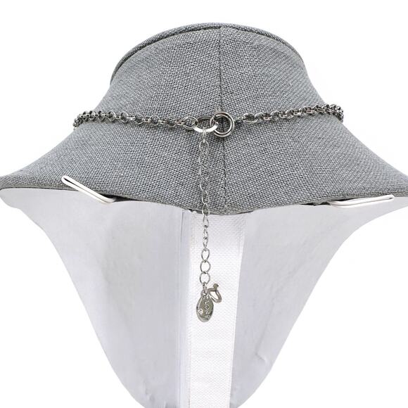 Loft Rhinestone Statement Necklace White Gray Marbled Stones - Picture 3 of 8